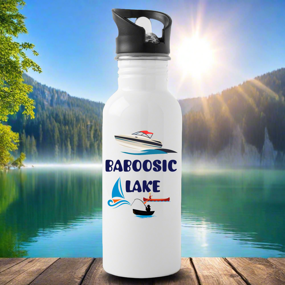 SIE CAPS BABOOSIC LAKE Stainless Steel ands Plastic Water BottleWater Bottle - white