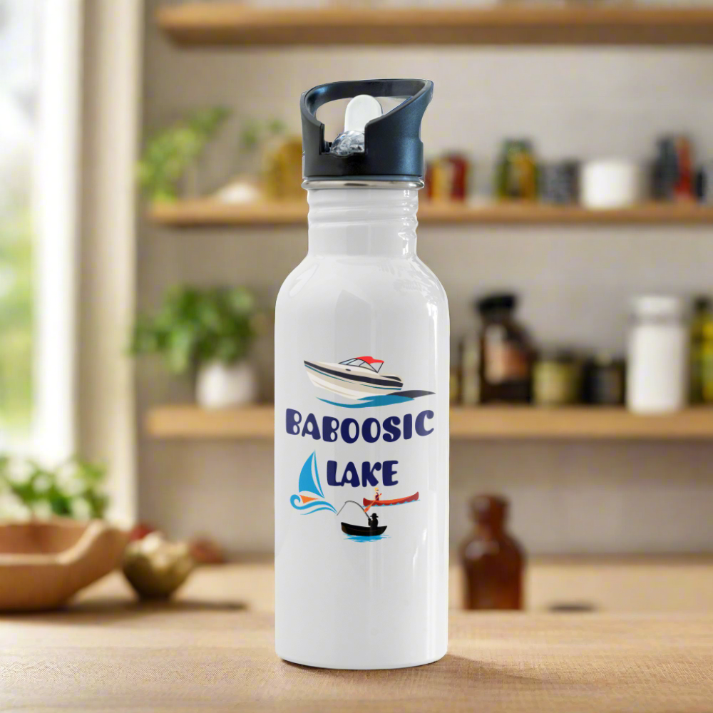 SIE CAPS BABOOSIC LAKE Stainless Steel ands Plastic Water BottleWater Bottle - white