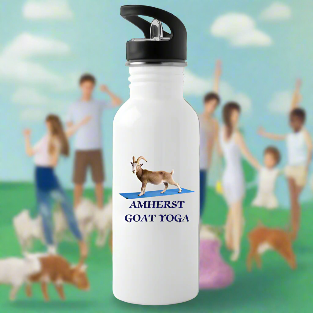 SIE CAPS AMHERST GOAT YOGA Stainless Water Bottle - white