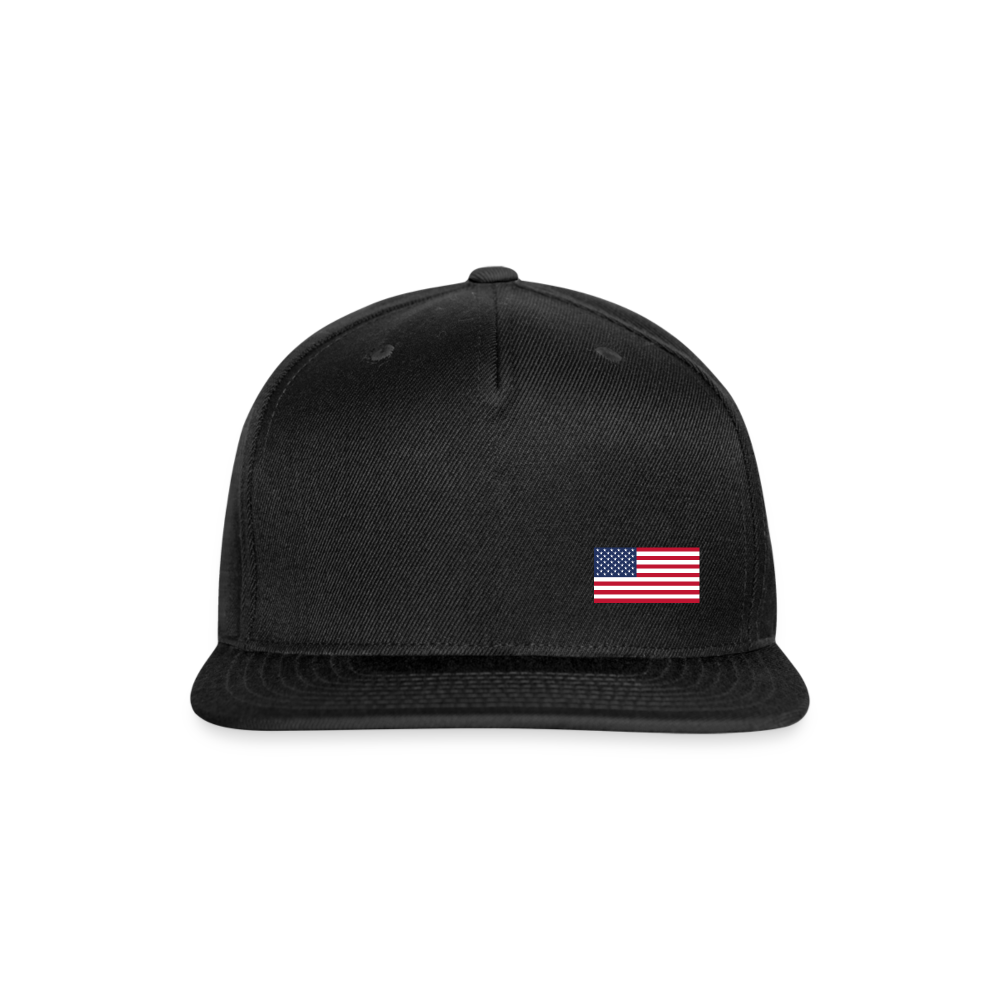 SIE CAPS Offset US Flag Authentic Yupong Snapback Baseball Cap - black