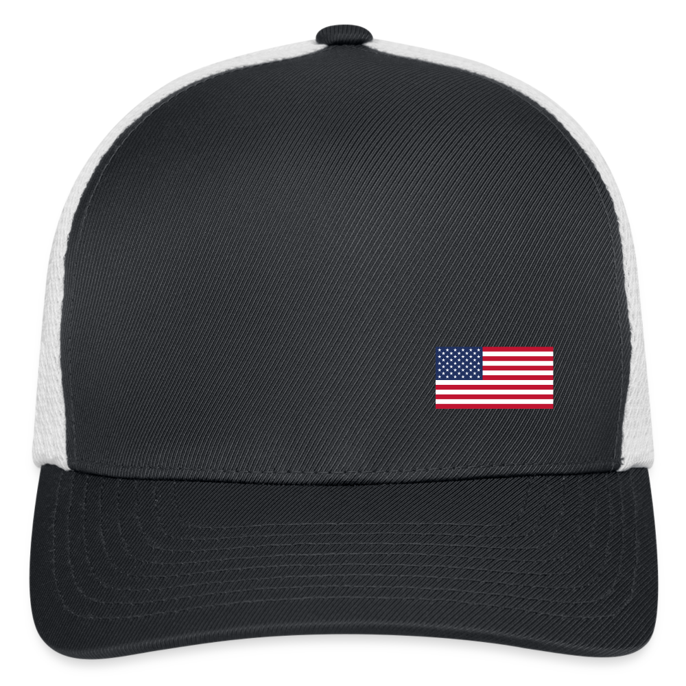 SIE CAPS OFFSET US FLAG Authentic FLEXFIT Fitted Baseball Cap - dark gray/white