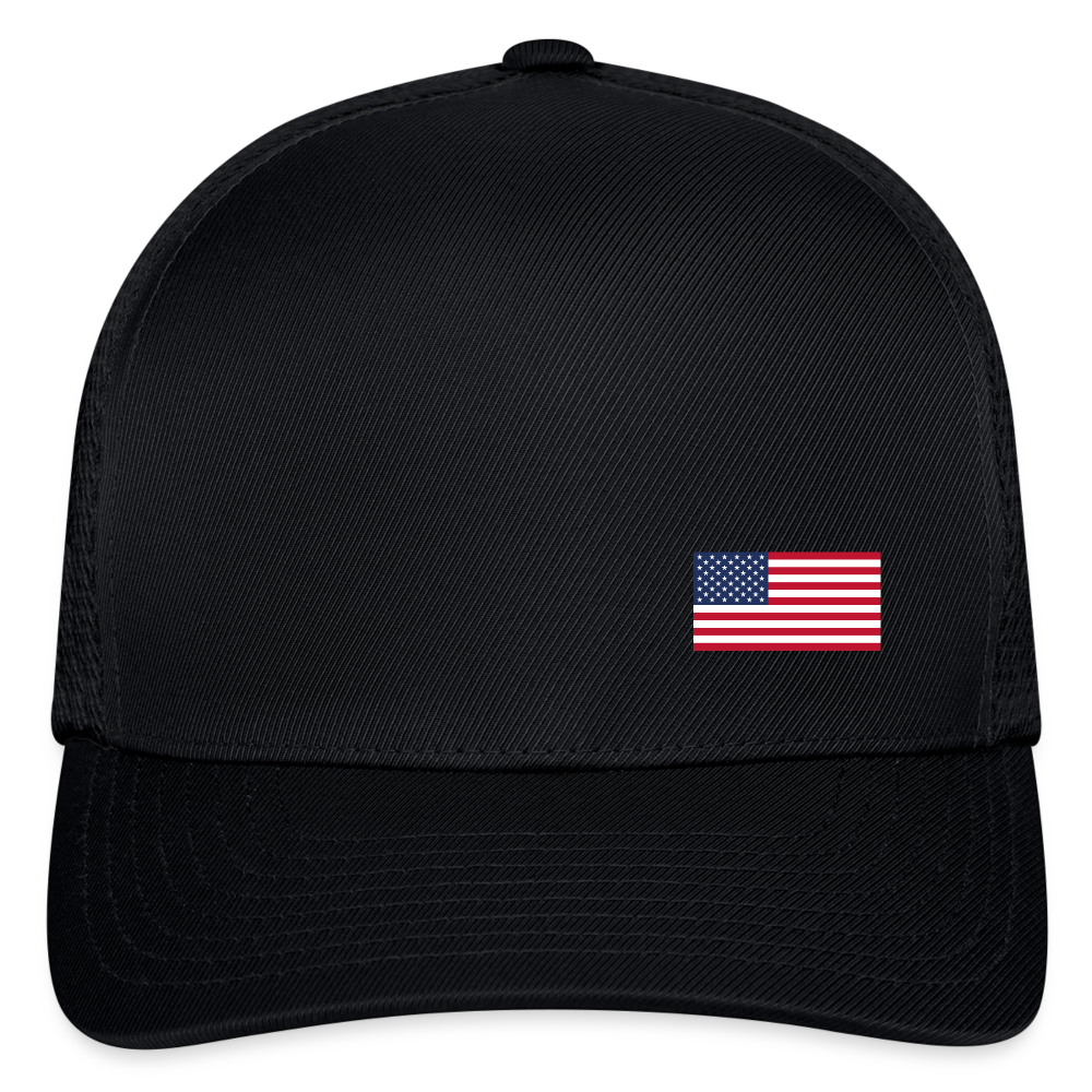 SIE CAPS OFFSET US FLAG Authentic FLEXFIT Fitted Baseball Cap - black