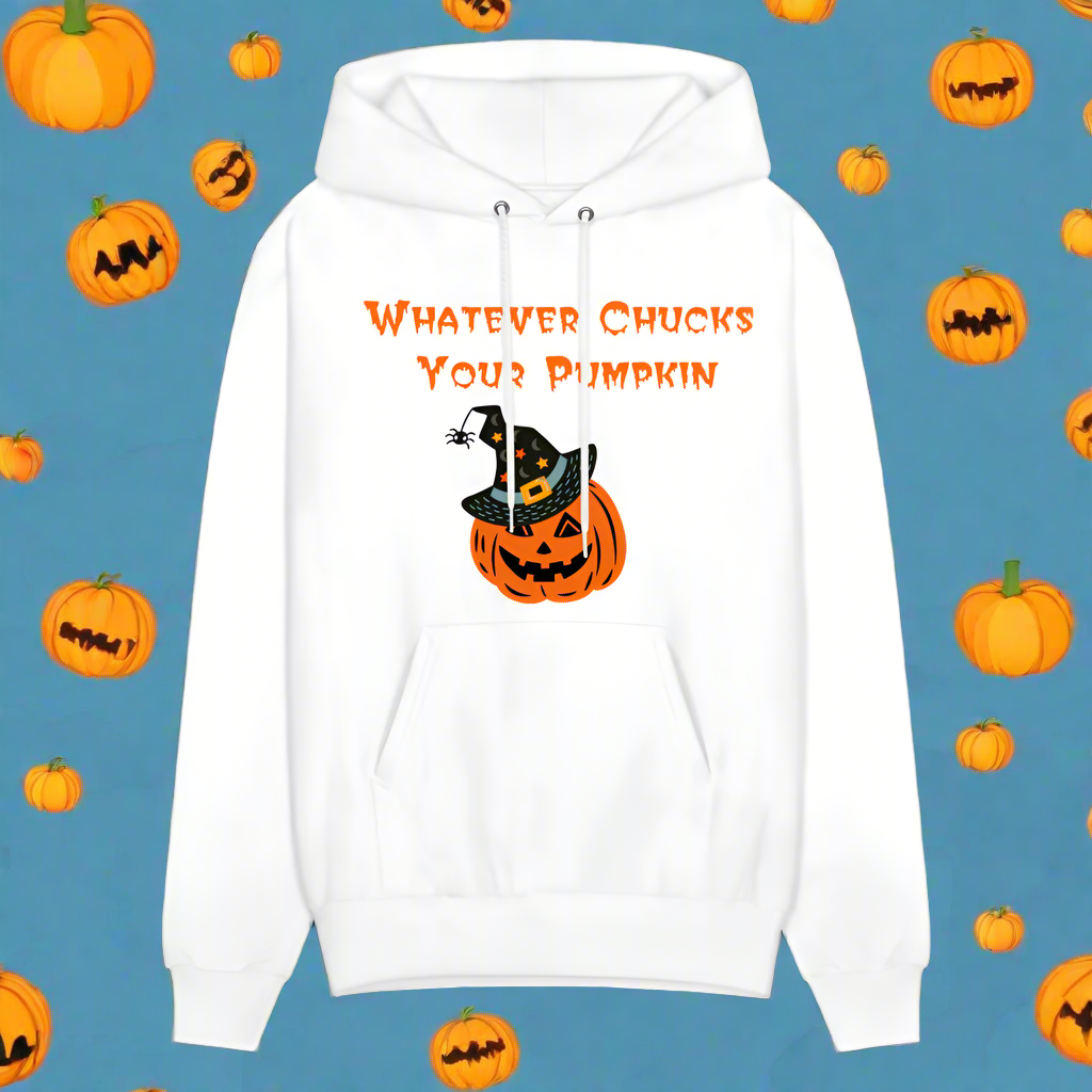 SIE CAPS Whatever Chucks Your Pumpkin Halloween Hoodie - white