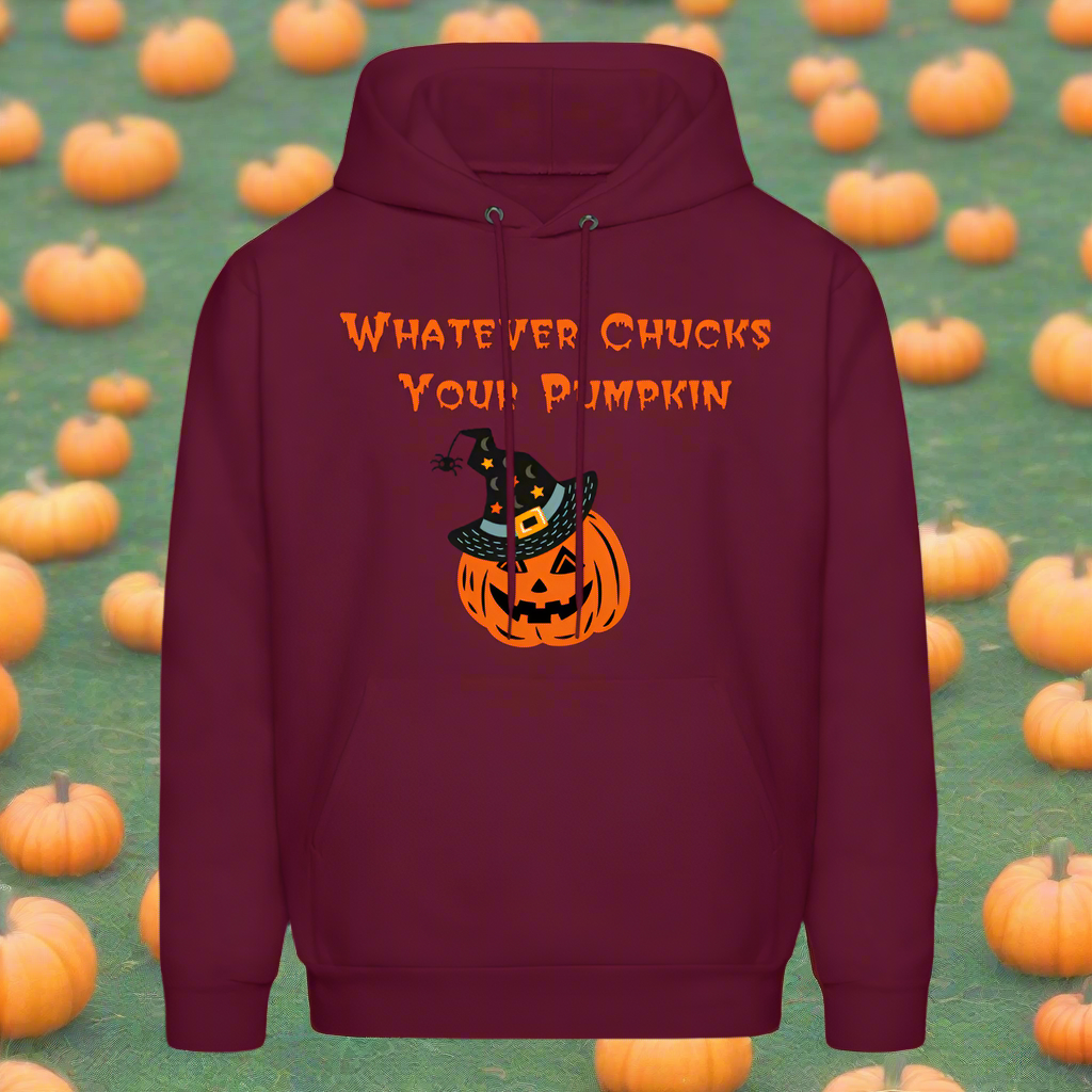 SIE CAPS Whatever Chucks Your Pumpkin Halloween Hoodie - burgundy