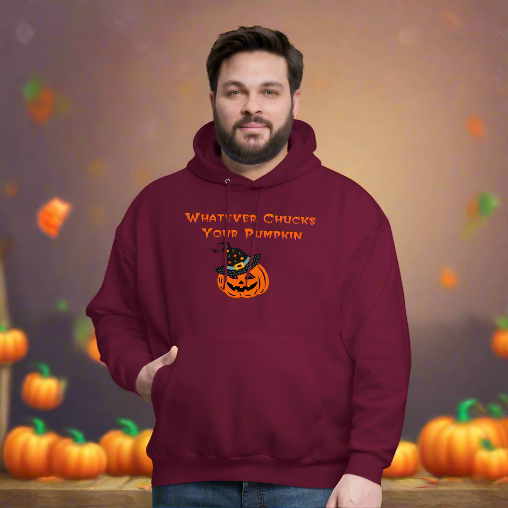 SIE CAPS Whatever Chucks Your Pumpkin Halloween Hoodie - burgundy