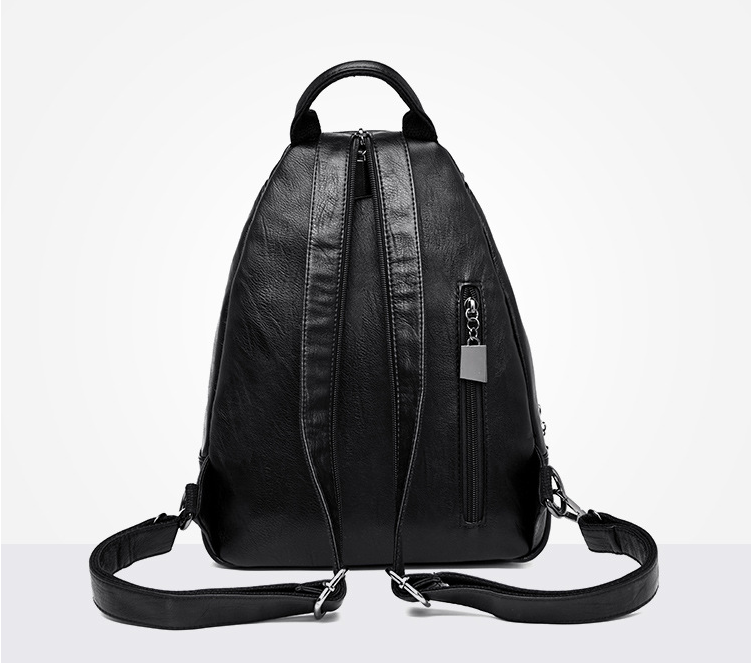 Soft leather woven backpack