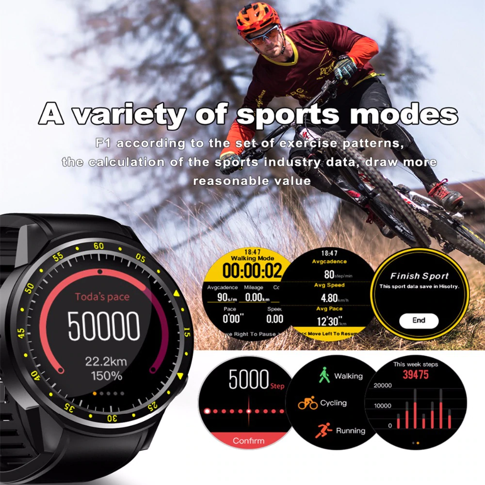 Sports Pedometer GPS Smart Watch with Camera Support ""Great Value""