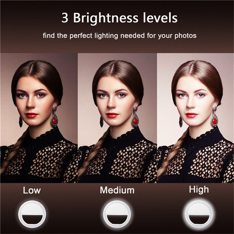 Selfie Ring, Portable LED Light W/Flash for Enhancing Selfie Photography