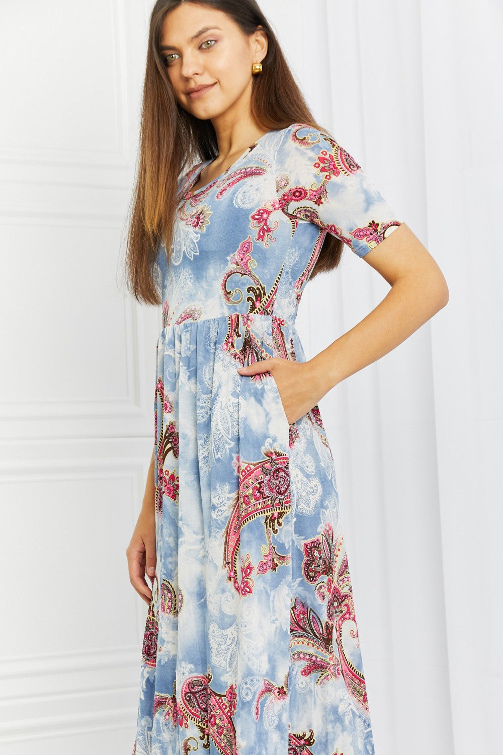 Celeste In My Feels Full Size Paisley Maxi Dress