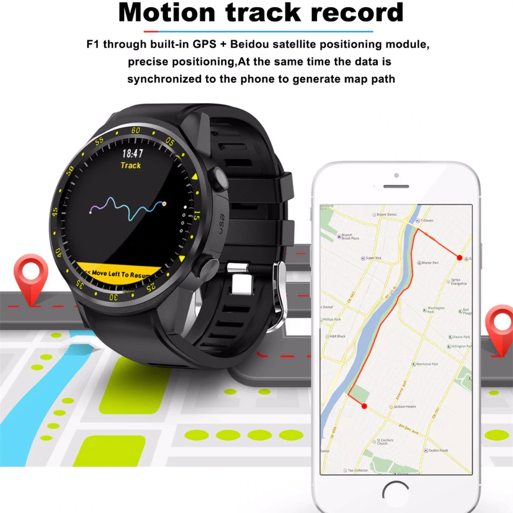 Sports Pedometer GPS Smart Watch with Camera Support ""Great Value""