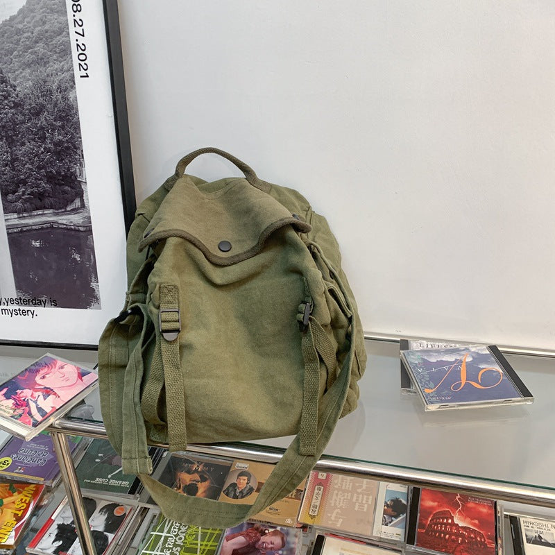Students' Retro Messenger Bag In Canvas