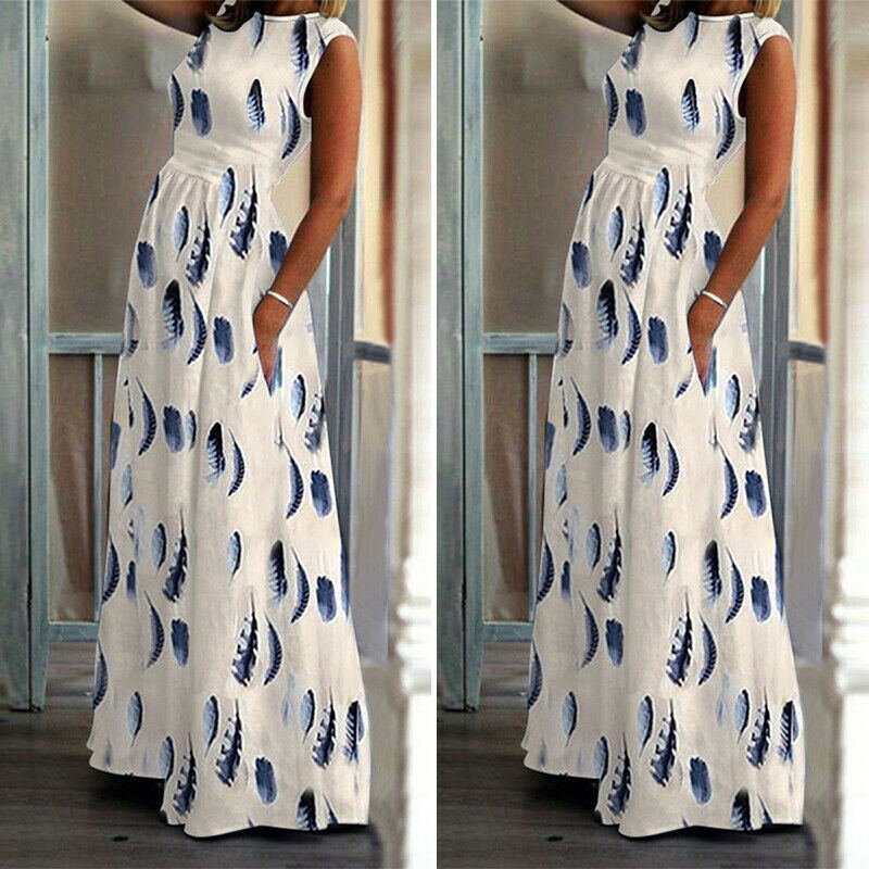 Maternity Dress O-Neck Print