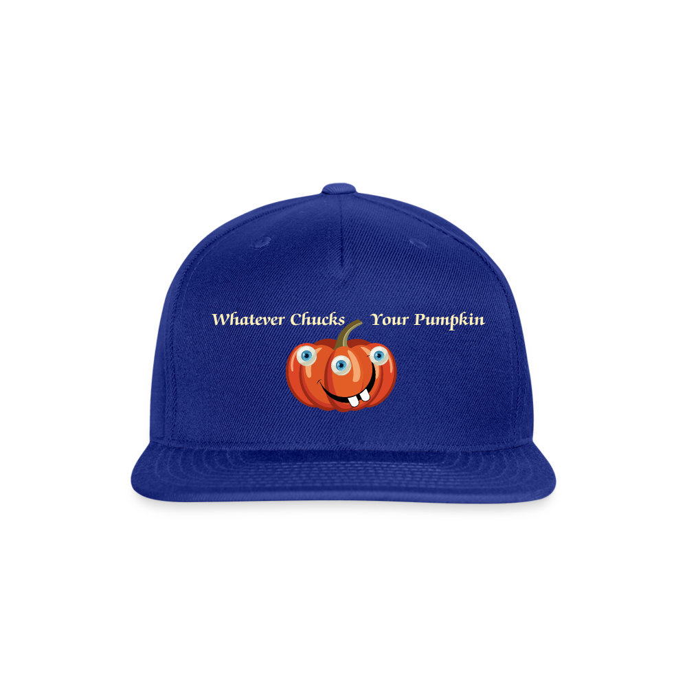 Sie Caps WHATEVER CHUCKS YOUR PUMPKIN Original Snapback Baseball Cap - royal blue