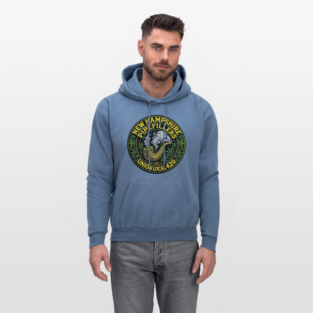 THE ORIGINAL NEW HAMPSHIRE PIPEFILLERS UNION LOCAL 420 Hanes Men's Hoodie - denim blue