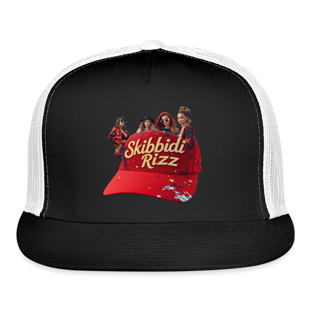 SKIBBIDI RIZZ Trucker Hat - black/white