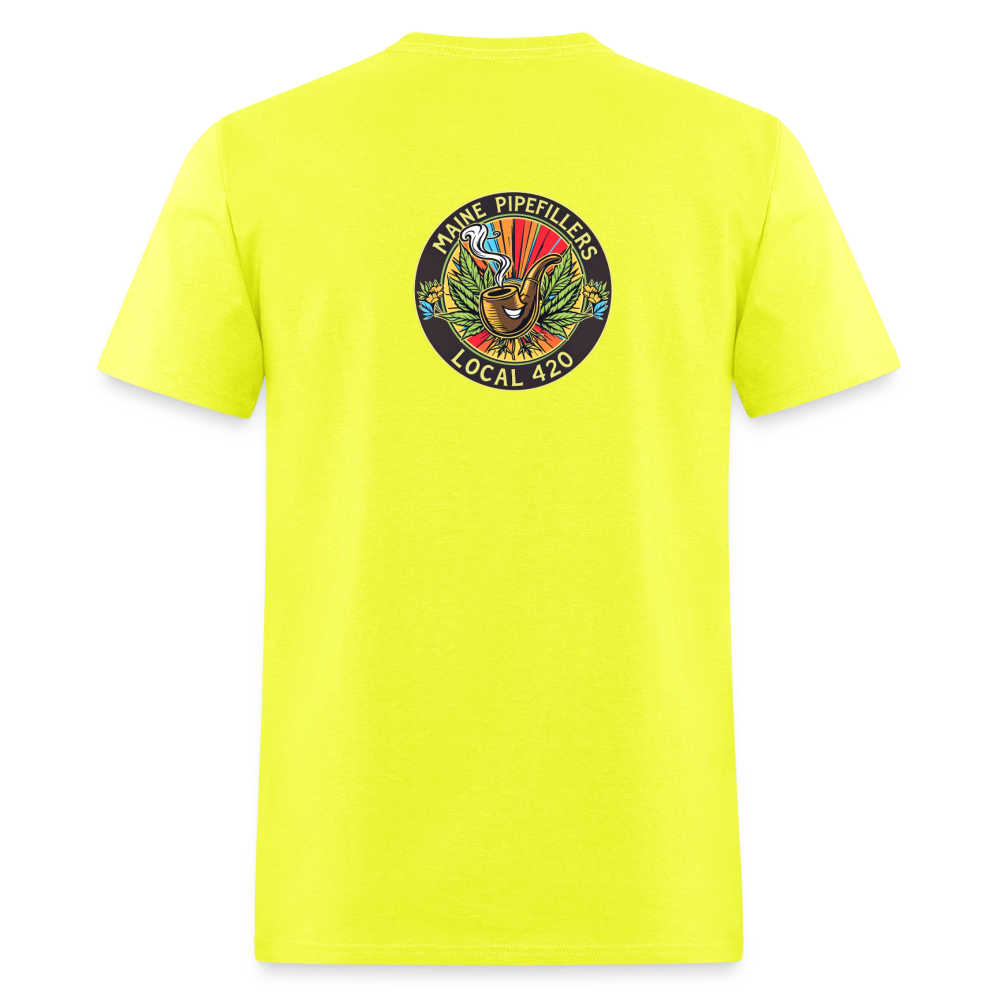 MAINE PIPEFILLERS LOCAL 420 Men's T-Shirt - safety green