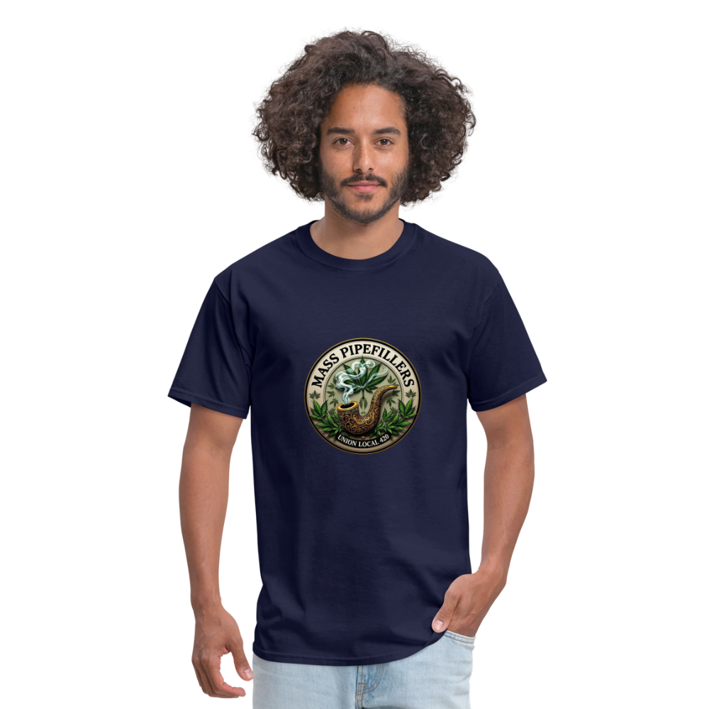THE ORIGINAL MASS PIPEFILLERS UNION LOCAL 420 Unisex Classic T-Shirt - navy