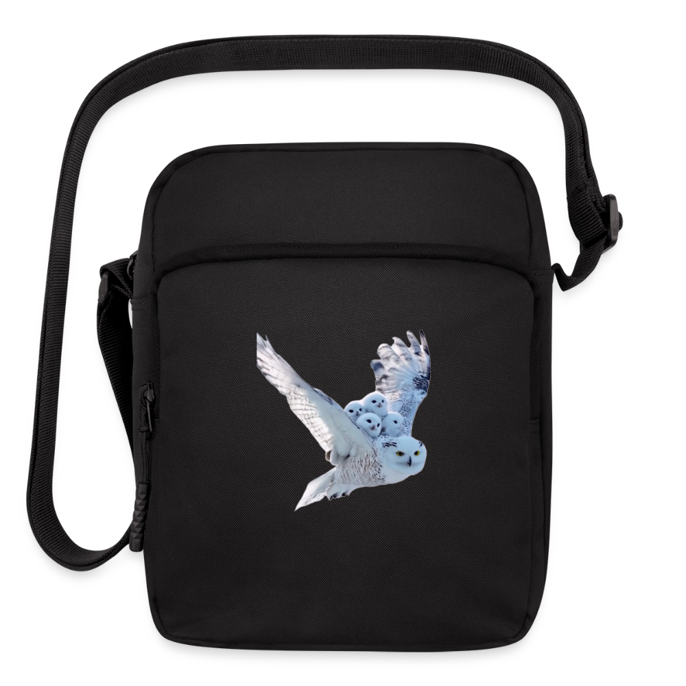 Snow Owls Upright Crossbody Bag - black