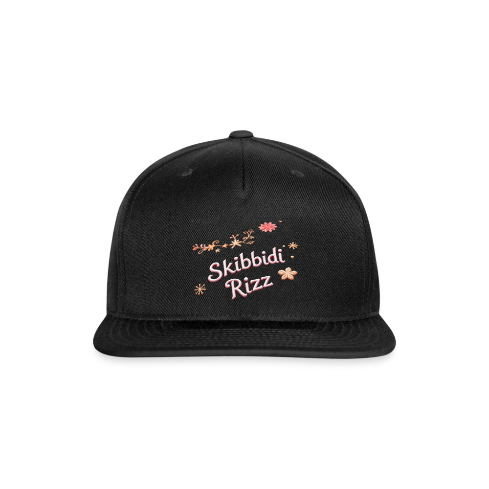 Skibbidi Rizz Authentic 4 Snapback Baseball Cap - black