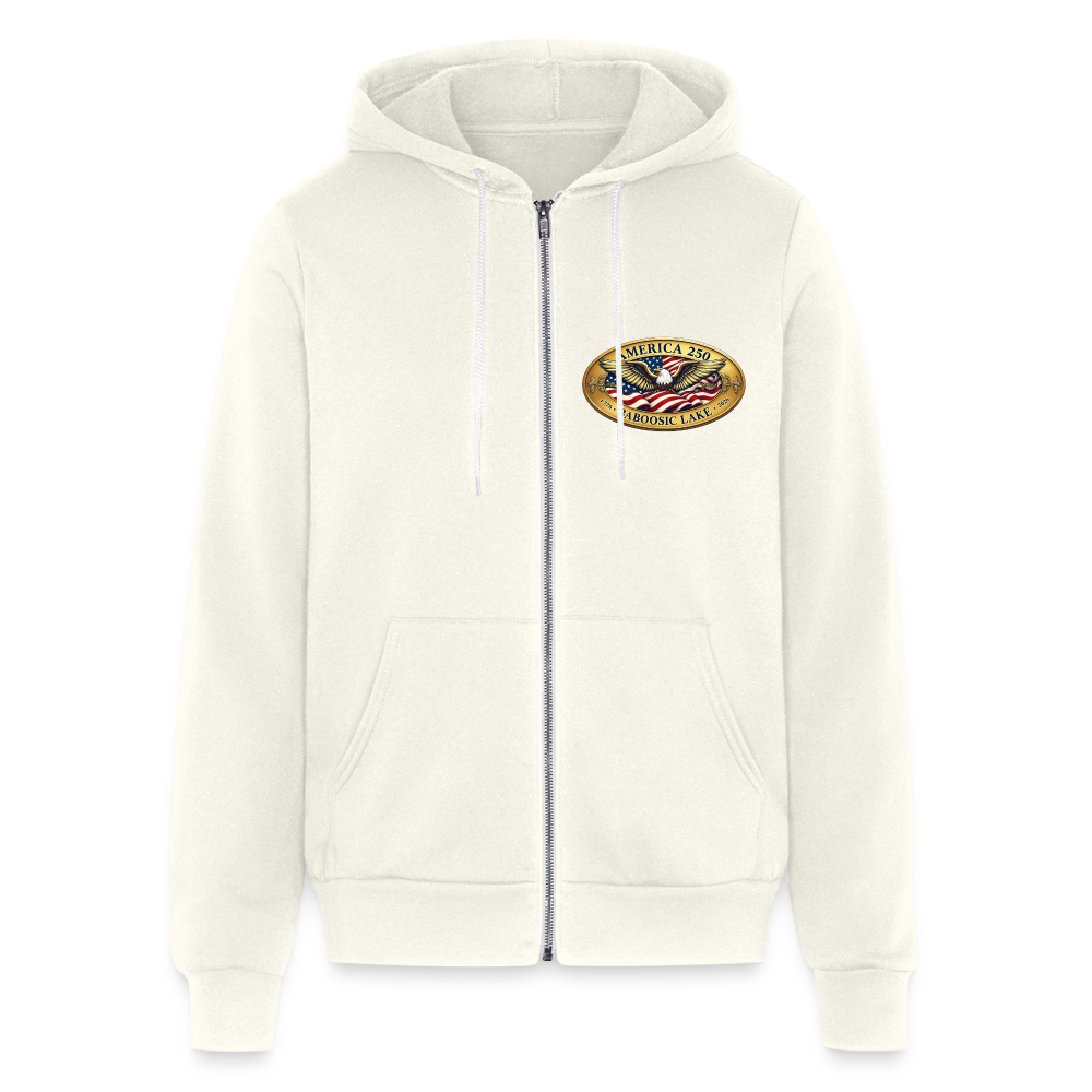 BABOOSIC LAKE AMERICA 250 FRONT/BACK EMBLEMS BELLA CANVAS Unisex Full Zip Hoodie - vintage white