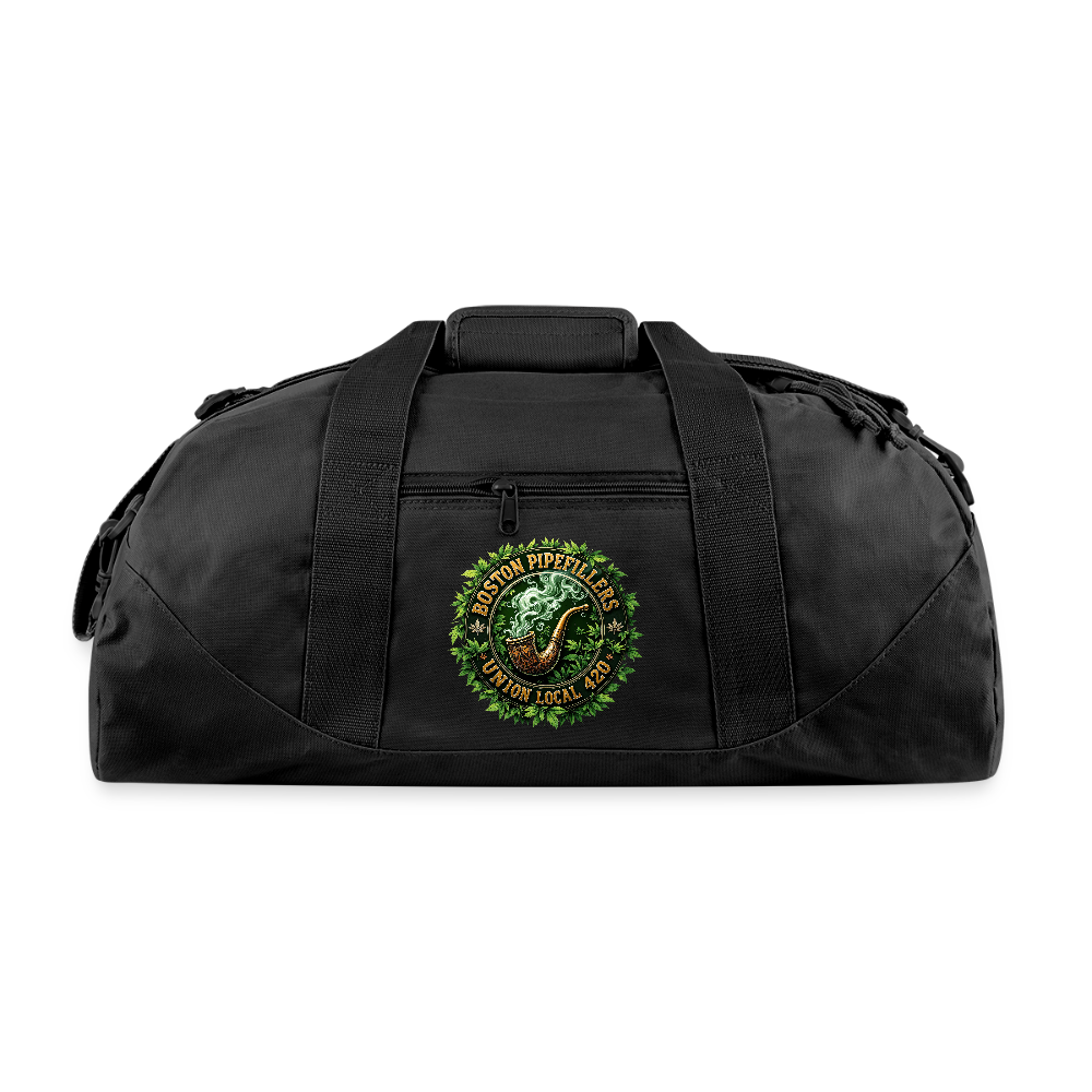 THE ORIGINAL BOSTON PIPEFILLERS UNION LOCAL 420 Recycled Duffel Bag - black