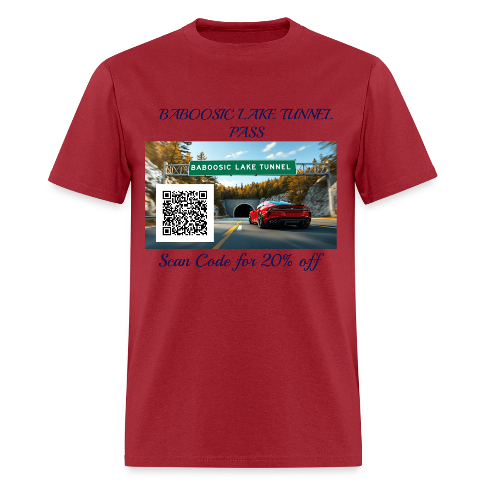 BABOOSIC LAKE TUNNEL PASS TEE - dark red