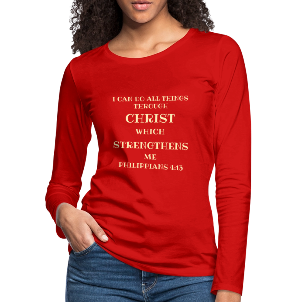 Philippians 413 Women's Premium Long Sleeve T-Shirt - red