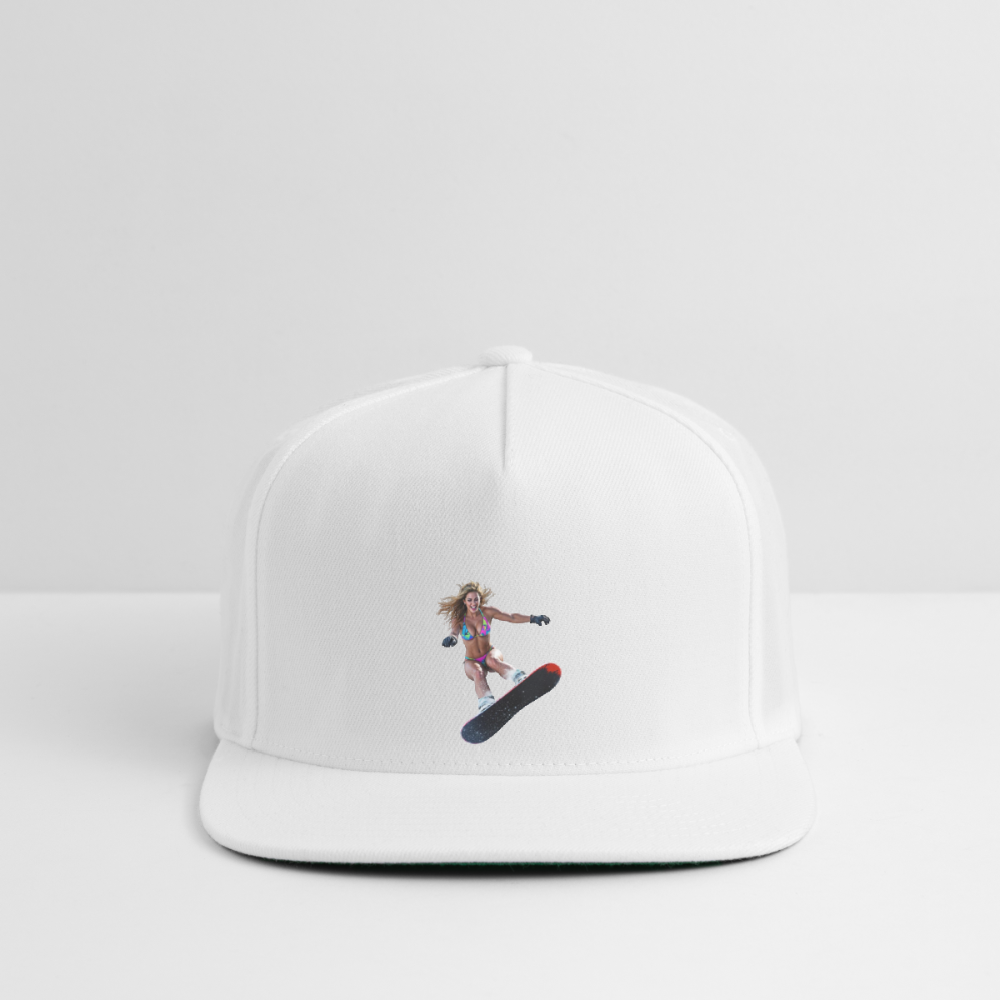 Snow Bunny Snapback Baseball Cap - white