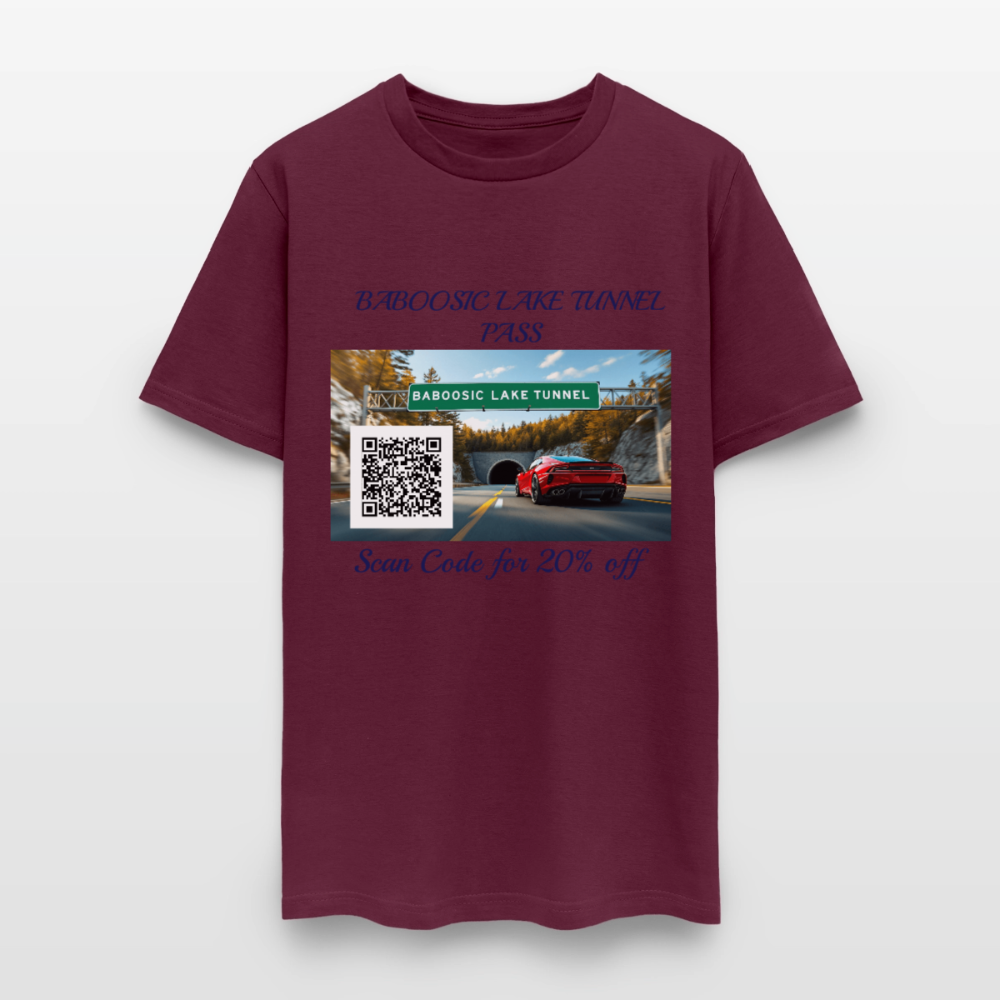 BABOOSIC LAKE TUNNEL PASS TEE - burgundy