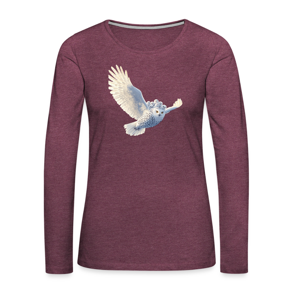 HOOTIE Women's Premium Long Sleeve T-Shirt - heather burgundy