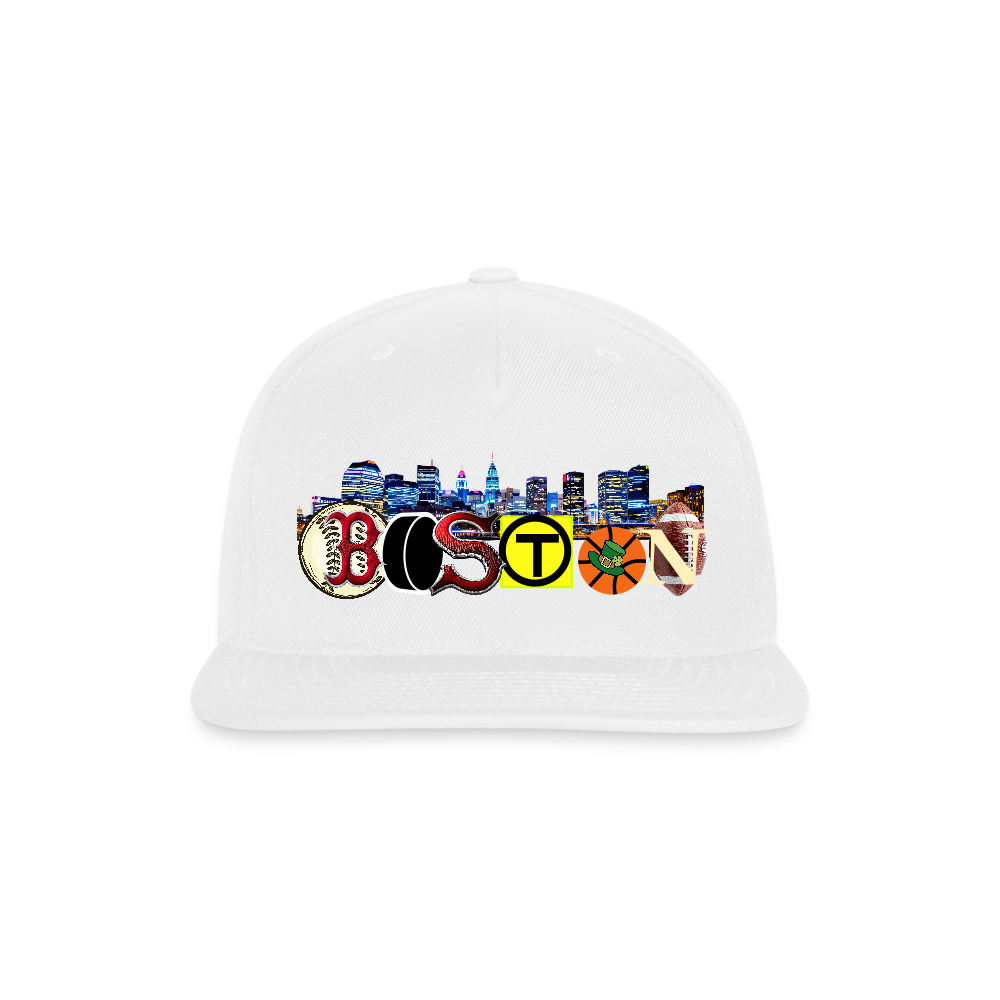 BOSTON SKYLINE The Authentic Snapback Baseball Cap - white