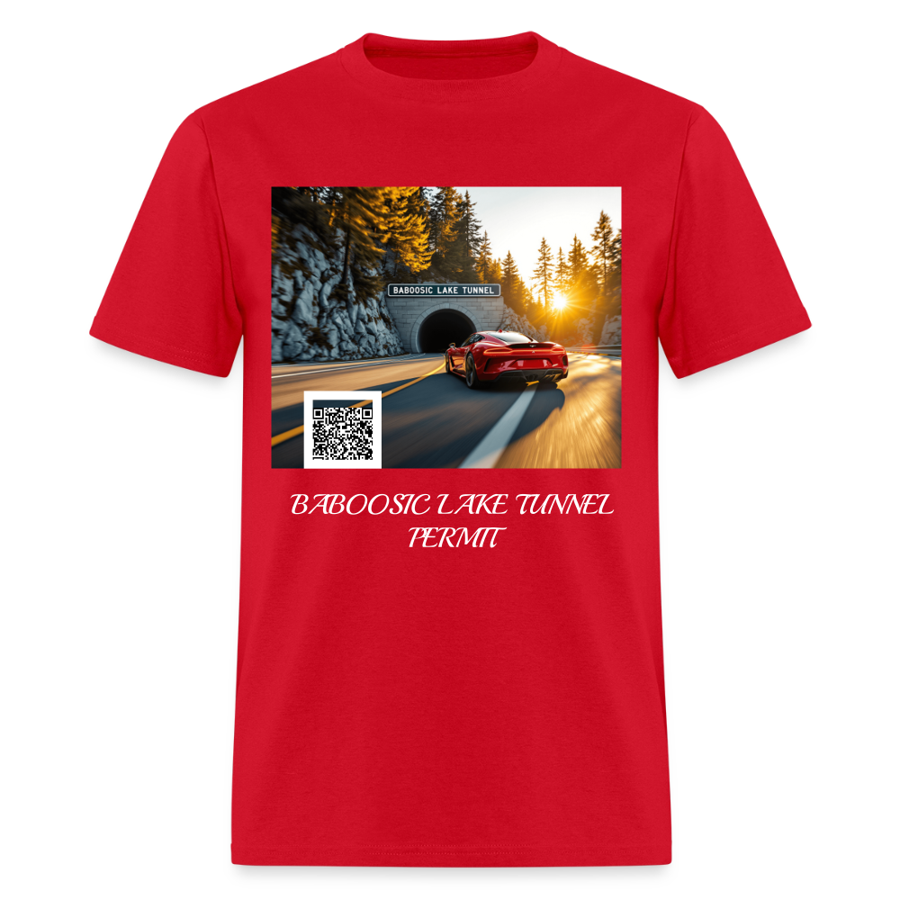BABOOSIC LAKE TUNNEL PERMIT TEE - red