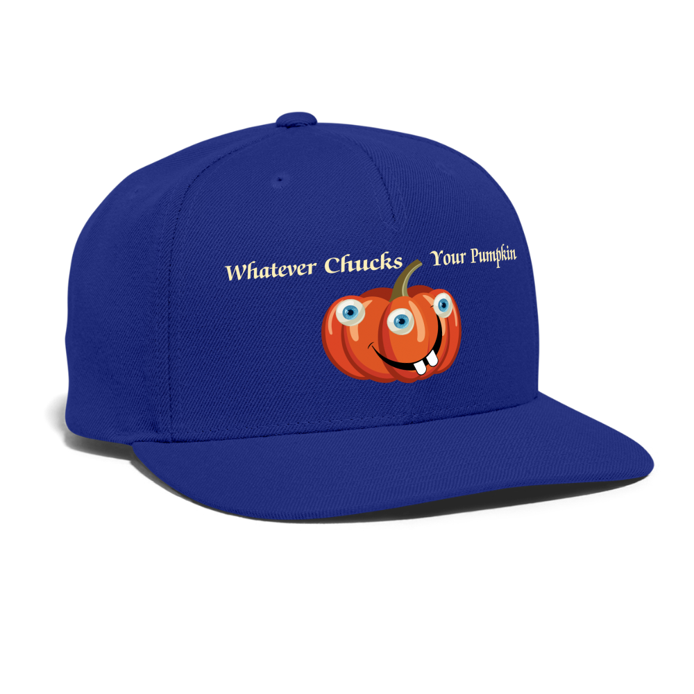 Sie Caps WHATEVER CHUCKS YOUR PUMPKIN Original Snapback Baseball Cap - royal blue