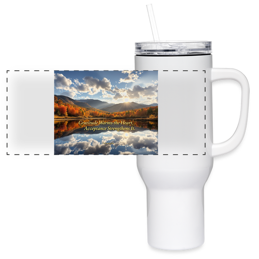 Gratitude 40 oz Travel Tumbler - white
