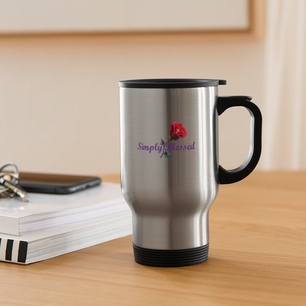 Simply Blessed Stainless Steel Travel Mug - silver