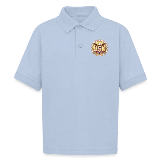 AMERICA 250 Gildan Kid's 50/50 Jersey Polo - light blue