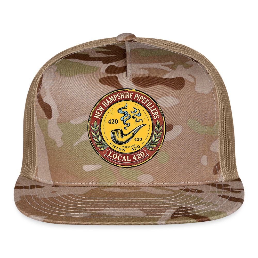 NEW HAMPSHIRE PIPEFILLERS UNION LOCAL 420 Camo Trucker Hat - MultiCam\tan