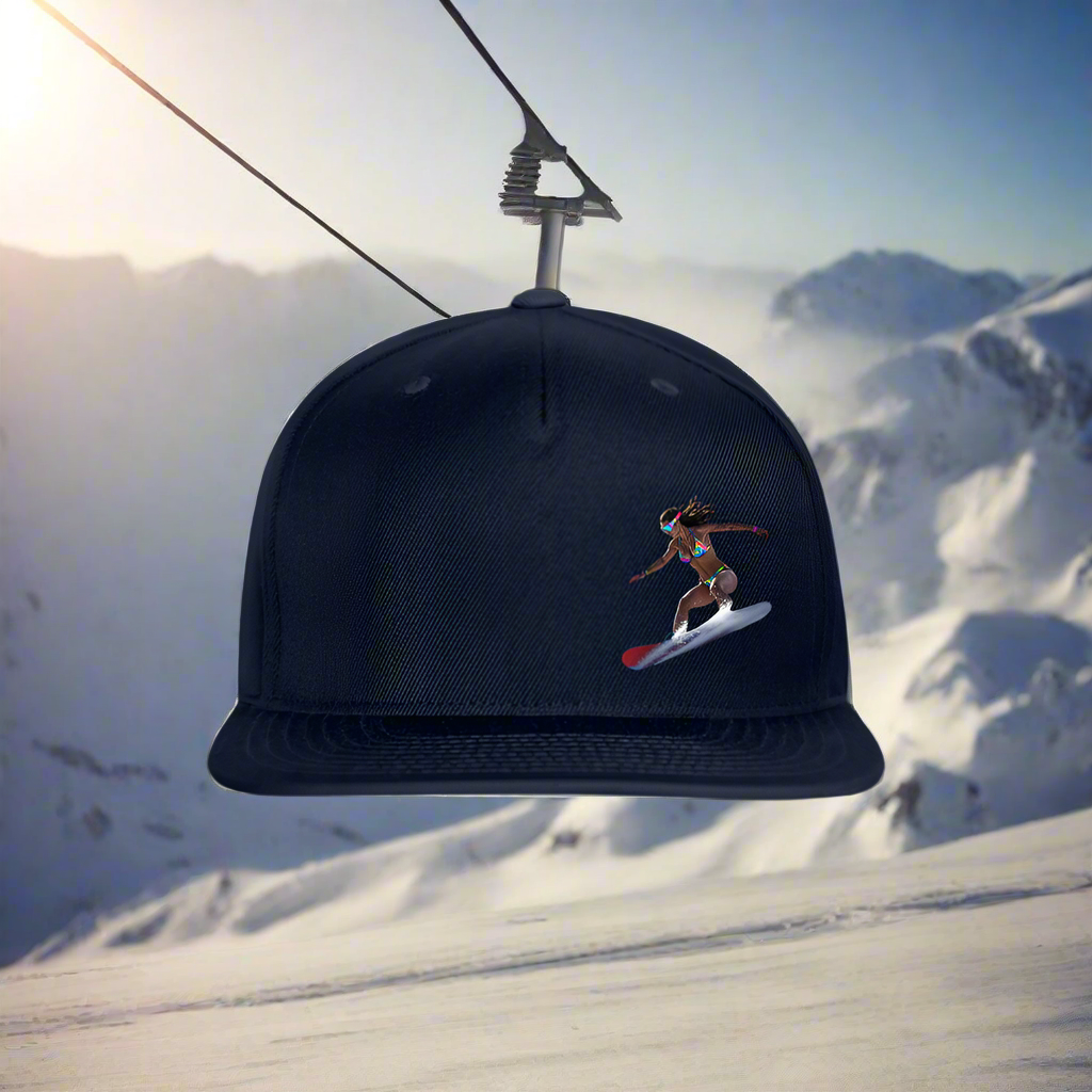 Snow Bunny 2 Snapback Baseball Cap - navy