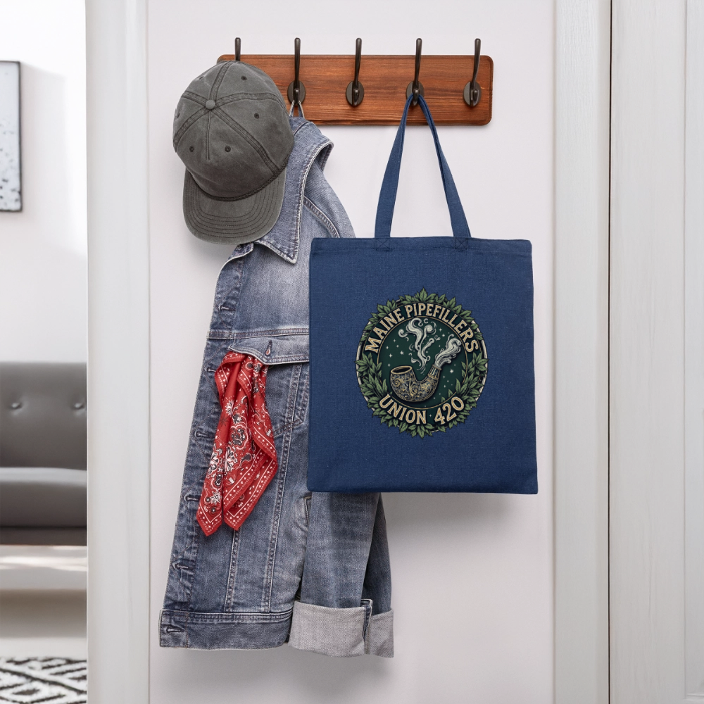 THE ORIGINAL MAINE PIPEFILLERS UNION 420 Recycled Tote Bag - heather navy