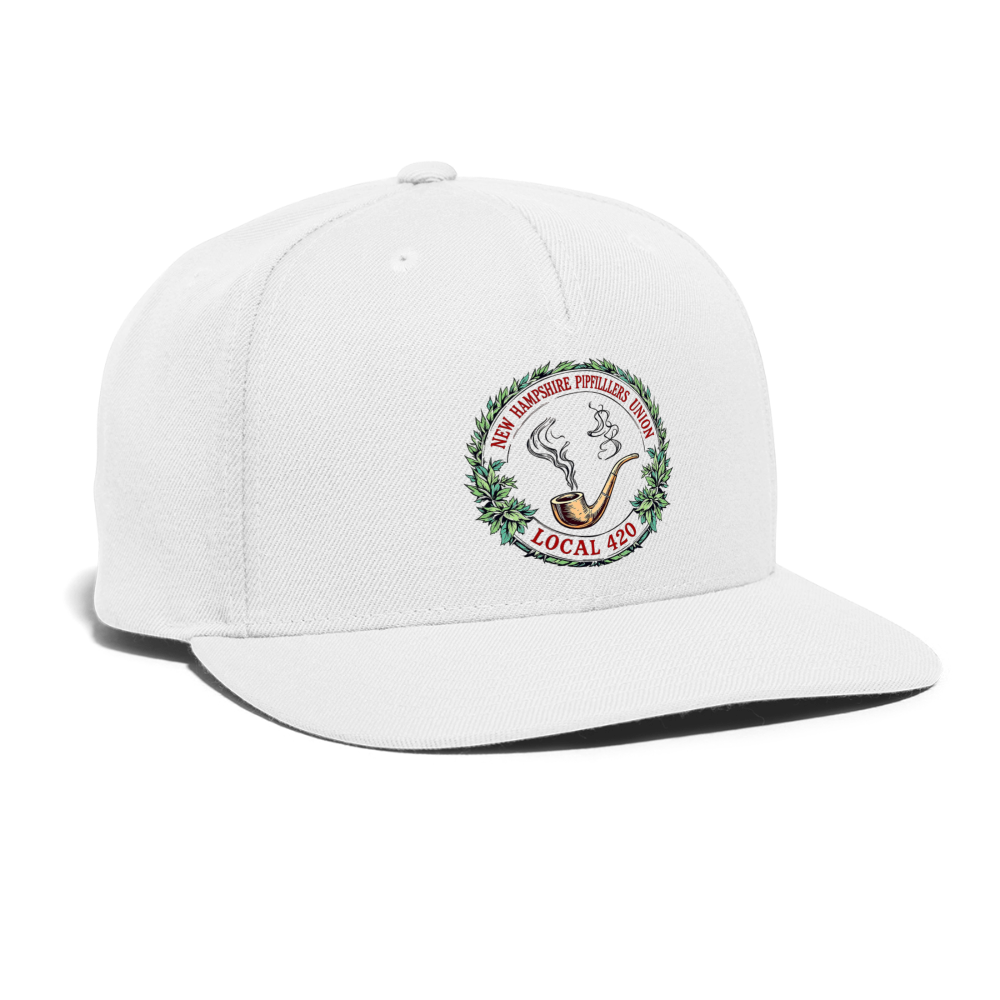 NEW HAMPSHIRE PIPEFILLERS UNION LOCAL 420 Authentic Snapback Cap - white