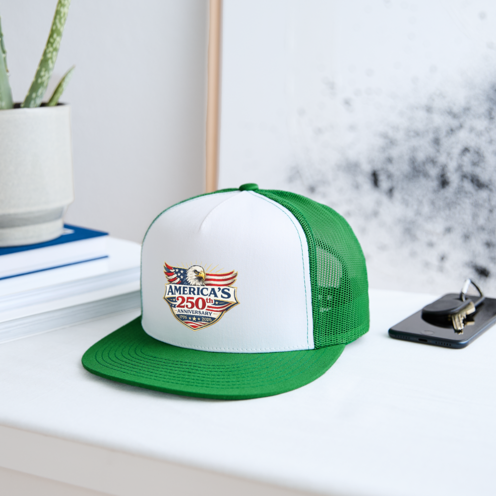AMERICA'S 250th ANNIVERSARY Trucker Hat - white/kelly green