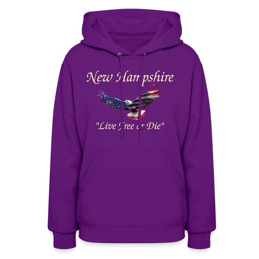 NH Live Free or Die Flying Eagle Women's Hoodie - purple