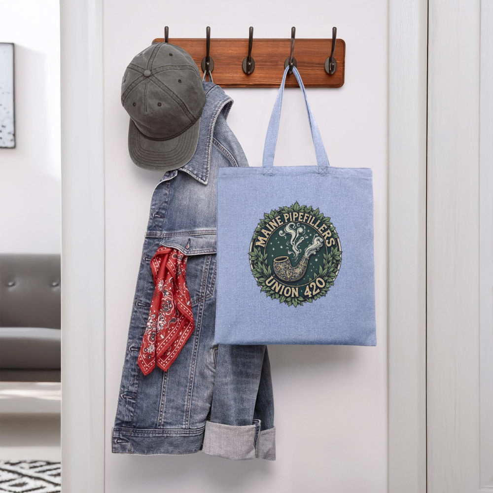THE ORIGINAL MAINE PIPEFILLERS UNION 420 Recycled Tote Bag - light Denim