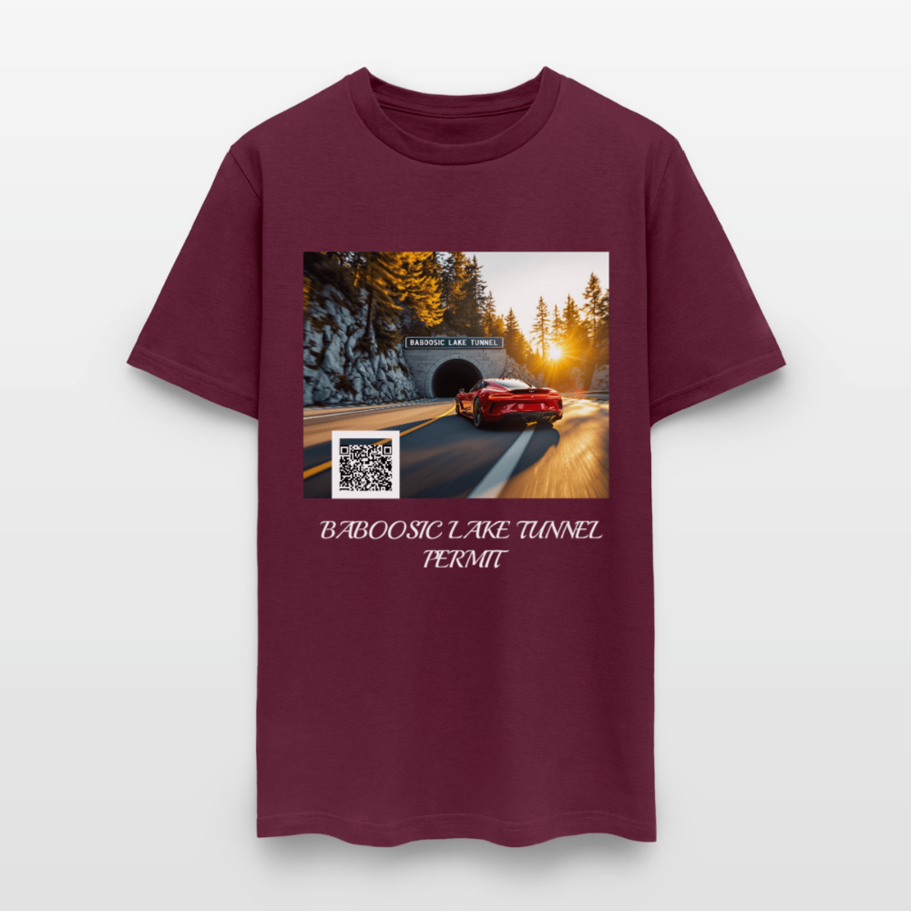BABOOSIC LAKE TUNNEL PERMIT TEE - burgundy