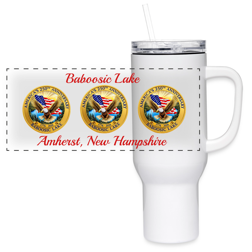 AMERICA 250 AMHERST 40 oz Travel Tumbler - white