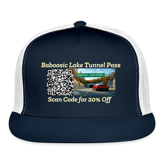 BABOOSIC LAKE TUNNEL PASS Trucker Hat - navy/white