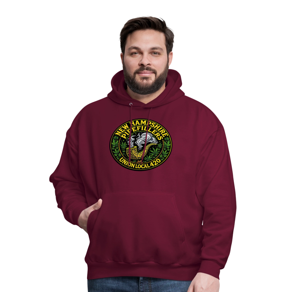 THE ORIGINAL NEW HAMPSHIRE PIPEFILLERS UNION LOCAL 420 Hanes Men's Hoodie - burgundy