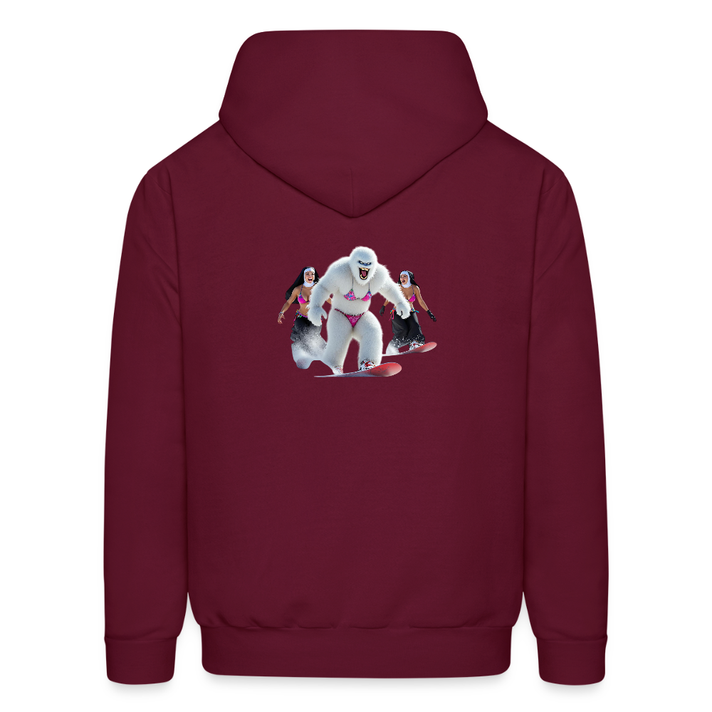 Bikini Abominable & Nuns Snowboarders Men's Hoodie - burgundy