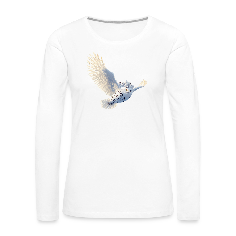 HOOTIE Women's Premium Long Sleeve T-Shirt - white