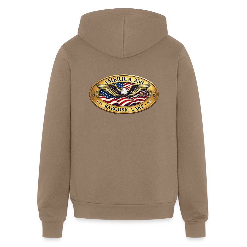BABOOSIC LAKE AMERICA 250 FRONT/BACK EMBLEMS BELLA CANVAS Unisex Full Zip Hoodie - cinder